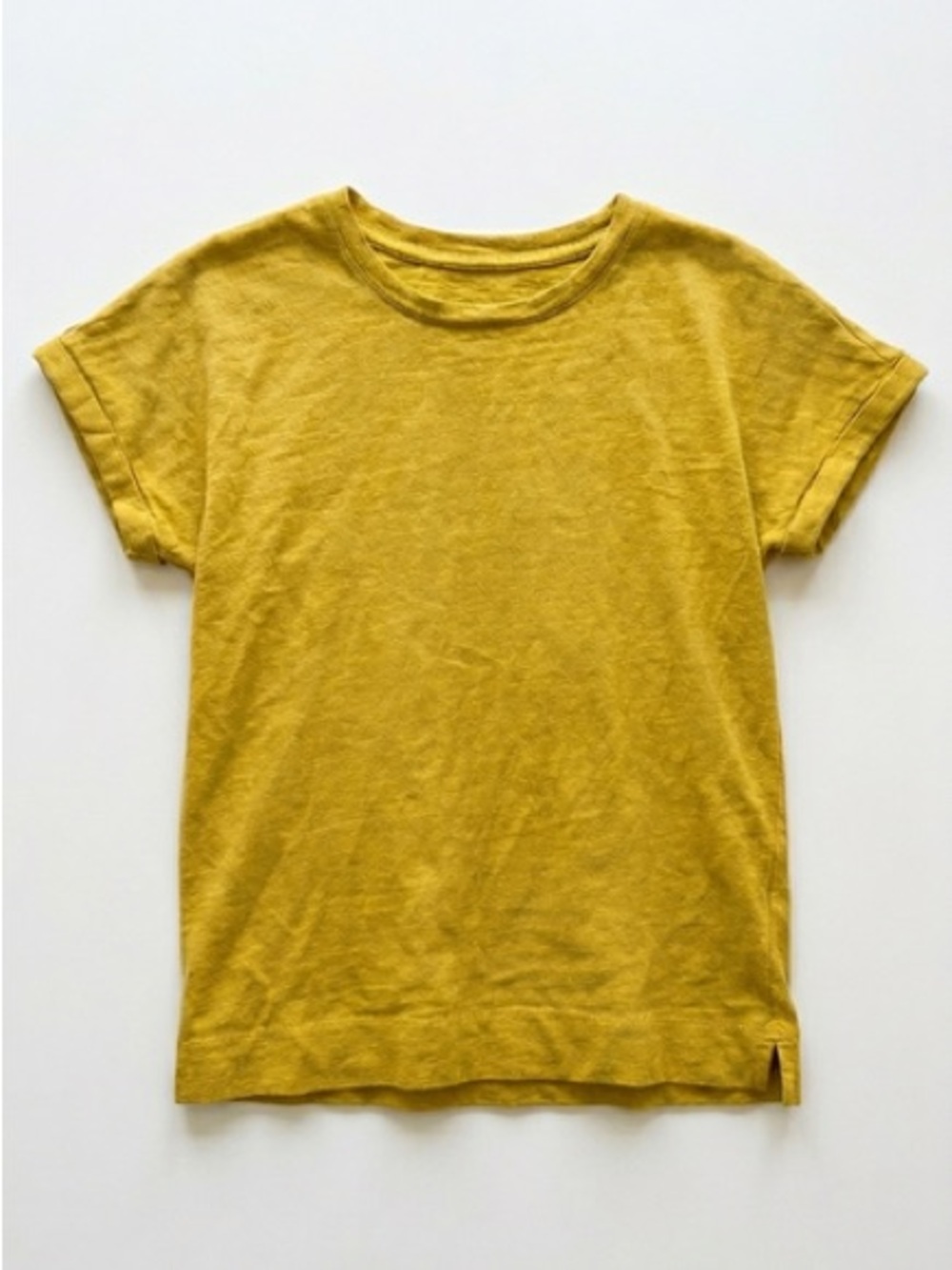 NWOT: LOFT “Everyday Crew Tee“ in Mustard Yellow XS
